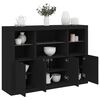 vidaXL Sideboard Set of 3 Black Engineered wood, glass Standard