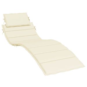 vidaXL Sun Lounger Cushion Cream Oxford fabric (100% polyester) Standard