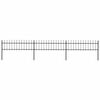 vidaXL Garden Fence with Spear Top Steel 211.4"x23.6" Black