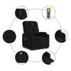 vidaXL Massage Recliner Chair Black Faux leather, metal, plywood Standard