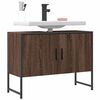 vidaXL Bathroom Sink Cabinet Brown oak Engineered wood, powder-coated steel