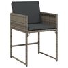 vidaXL Garden Dining Set with Cushion 9 pcs Grey Poly Rattan
