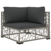 vidaXL Patio Lounge Set 6 Piece Grey PE Rattan Large Removable Covers