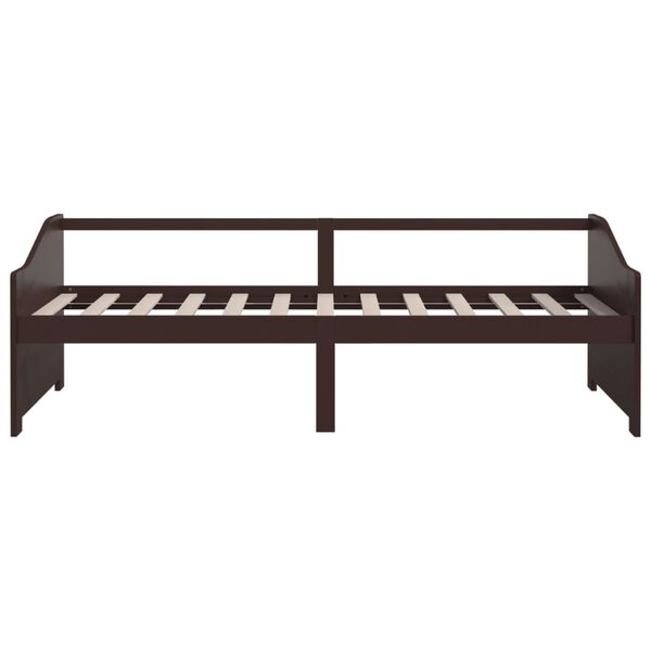 vidaXL Day Bed Dark brown Solid pinewood 35.4x78.7in