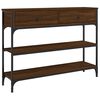 vidaXL Console Table Brown Oak Engineered Wood and Metal