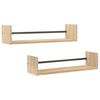 vidaXL Wall Shelf Set of 2 Sonoma oak Engineered wood, steel