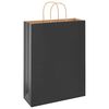 vidaXL Paper Bags 50 pcs with Handles Black 12.6x4.7x16.5"