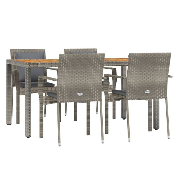 vidaXL Garden Dining Set Grey, Dark Grey
