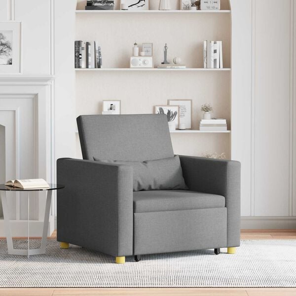 vidaXL Pull out Sofa Bed Single Dark grey 35.43 x 64.96 x 34.25 in