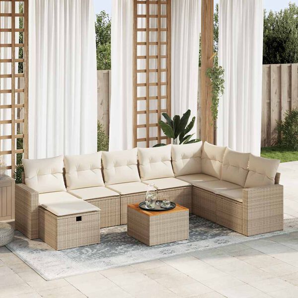 vidaXL Garden Sofa Set Beige, Cream White