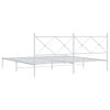 vidaXL Bed Frame White Powder-Coated Steel Full Bed Frame Rectangular
