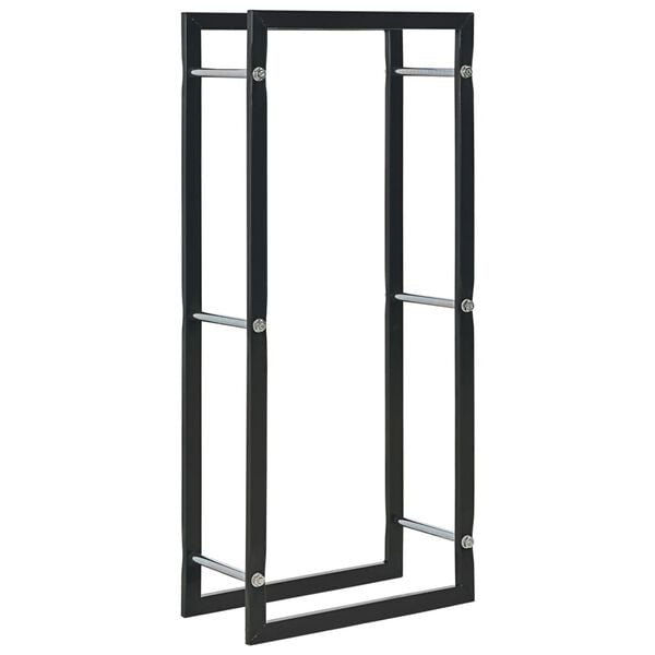 vidaXL Firewood Rack Black 17.3"x7.9"x39.4" Steel