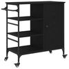 vidaXL Kitchen Trolley Black Oak 87.5 x 39 x 84.5 cm Engineered Wood