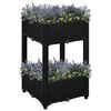 vidaXL Raised Bed Black Polypropylene 15.7 x 15.7 x 28.0 in Durable