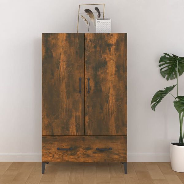 vidaXL Highboard Smoked Oak Engineered Wood Tall Highboard Rectangular