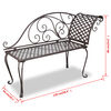 vidaXL Garden Bench Antique brown Steel Standard Durable Garden Bench