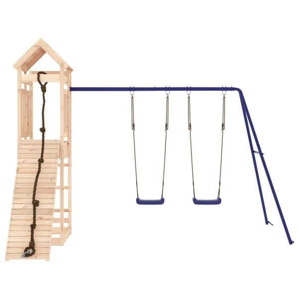 vidaXL Outdoor Playset Natural Wood Solid Pine Wood, Polypropylene, Metal