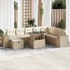 vidaXL Garden Sofa Set Beige, Black