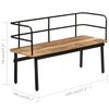 vidaXL Bench Natural Brown, Black Solid Mango Wood, Powder-Coated Iron