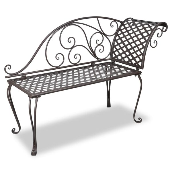 vidaXL Garden Bench Antique brown Steel Standard Durable Garden Bench