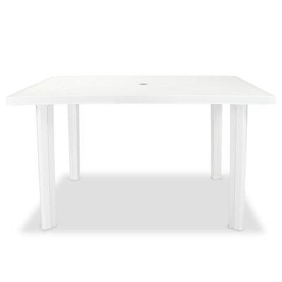 vidaXL Patio Table White 49.6"x29.9"x28.3" Plastic