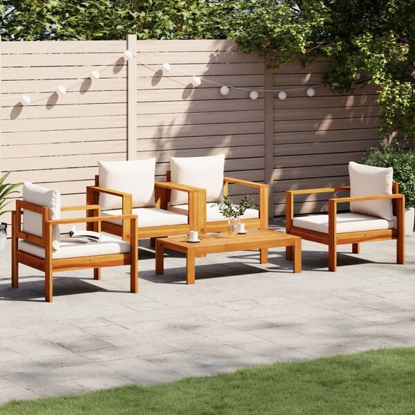 vidaXL Garden Sofa Set Brown Solid Acacia wood Large Modular