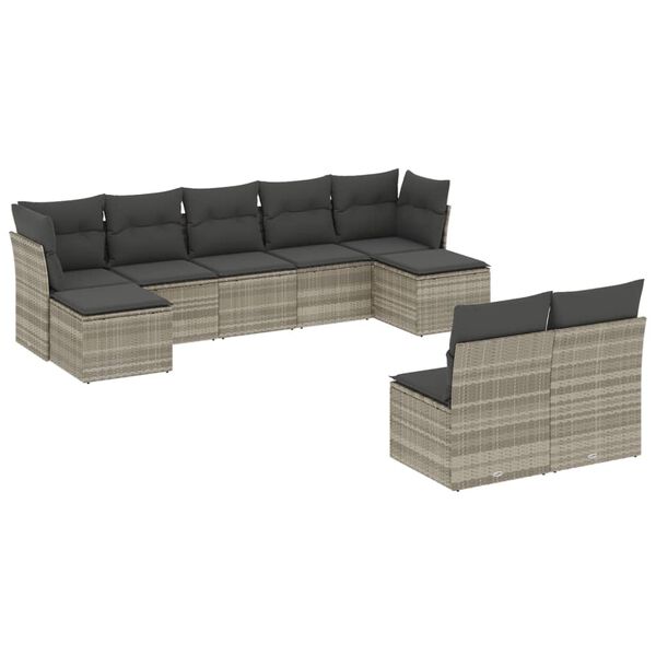 vidaXL Garden Sofa Set Light Grey, Dark Grey