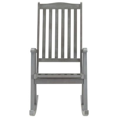 vidaXL Rocking Chair with Cushions Gray Solid Acacia Wood