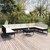 vidaXL Garden Lounge Set Black, Cream White