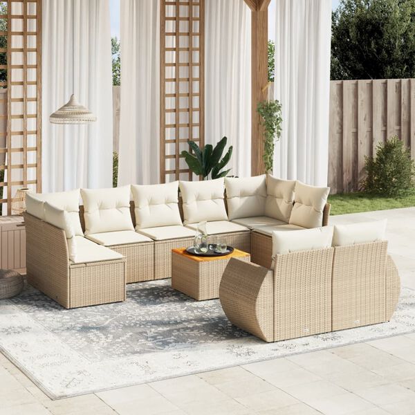 vidaXL Garden Sofa Set Beige