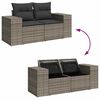 vidaXL Garden Sofa Set Grey PE Rattan Large Modular Garden Sofa Set