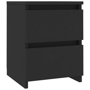 vidaXL Bedside Cabinet Black Engineered Wood Small Bedside Cabinet