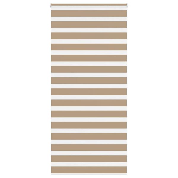 vidaXL Zebra Blind Sand Brown 100% Polyester, Aluminum 39.4 x 78.7 in