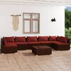 vidaXL Garden Lounge Set Brown PE rattan Large Garden Lounge Set