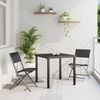 vidaXL Garden Dining Set Folding 7 pcs Black Textilene and steel