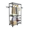 vidaXL Clothes Rack Black Powder-coated steel, Non-woven fabric Medium