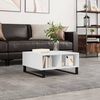 vidaXL Coffee Table White Engineered wood, Iron 23.6x23.6x11.8 in