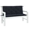vidaXL Garden Bench Cushion Set of 2 Black and white check Oxford fabric