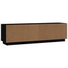 vidaXL TV Cabinet Black Solid Pine Wood Medium TV Cabinet Rectangular