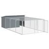vidaXL Dog House Anthracite Galvanized Steel Large Durable Dog House
