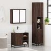vidaXL Bathroom Furniture Set Brown Oak Engineered Wood, Metal, Glass Tall