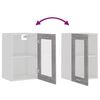 vidaXL Hanging Glass Cabinet Gray sonoma Engineered wood, glass Medium