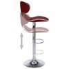 vidaXL Bar Stool Set of 2 Wine Red Faux Leather, Chrome Steel Medium