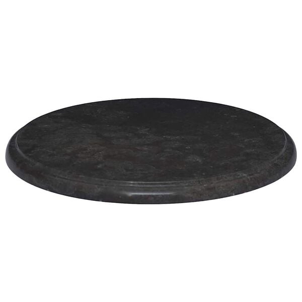 vidaXL Table Top Black Marble 15.7in x 1.0in Durable Table Top Round