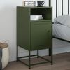 vidaXL Bedside Cabinet Olive Green Steel Compact Bedside Cabinet