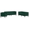 vidaXL Chesterfield Sofa Set Dark Green Velvet 3-Seater