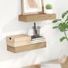 vidaXL Wall Shelf Natural Teak Solid teak wood Medium Wall mounting