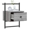 vidaXL Bedside Cabinet Grey Sonoma Engineered wood, metal