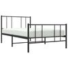 vidaXL Bed Frame Black Steel 39.4 x 74.8 in Bed Frame Rectangular