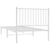 vidaXL Bed Frame White Steel Twin Bed Frame Rectangular Durable